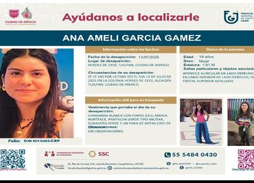 ¿Dónde está Ana Amelí García? Continúa la búsqueda tras su desaparición en el Ajusco