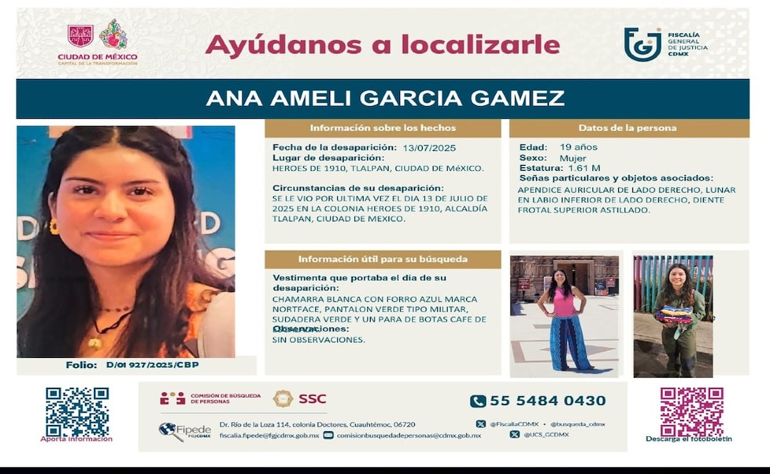 ¿Dónde está Ana Amelí García? Continúa la búsqueda tras su desaparición en el Ajusco
