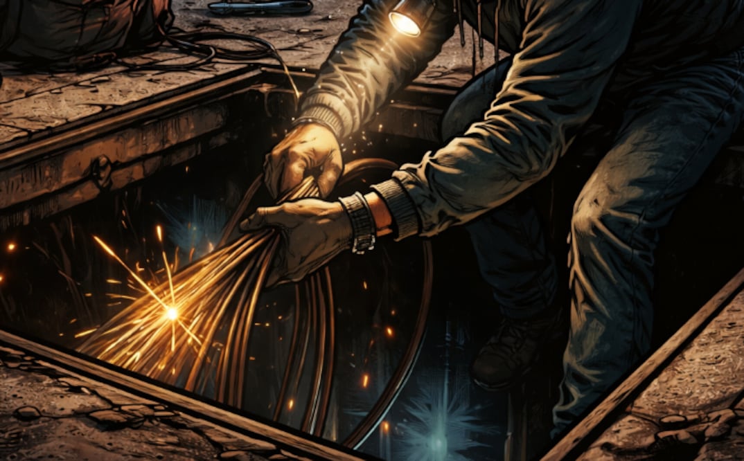 ¡Buscaba cobre y encontró la muerte! Ratero pierde la vida por toquezote de alta tensión, en la GAM (Foto: Creada con IA)