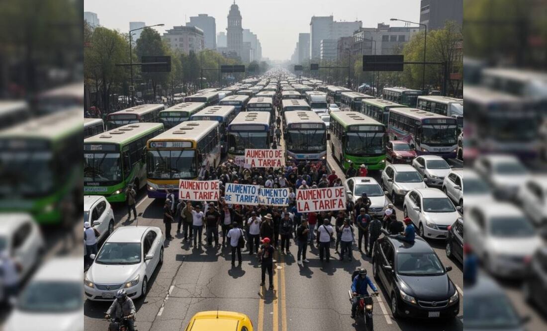 Megabloqueo de transportistas. Foto: (IA)