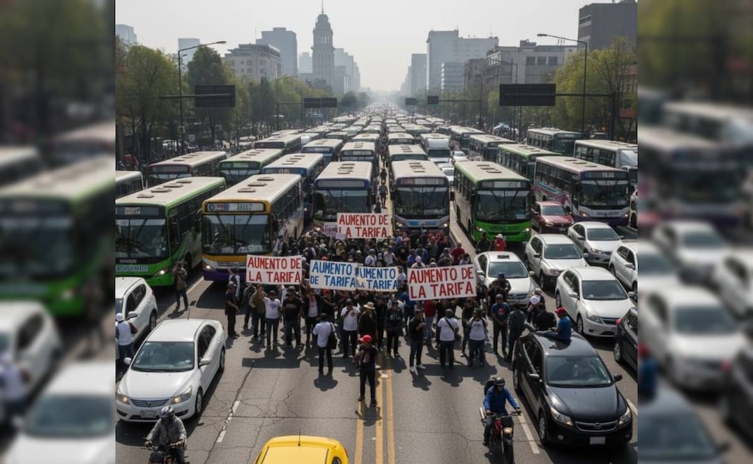 Megabloqueo de transportistas. Foto: (IA)