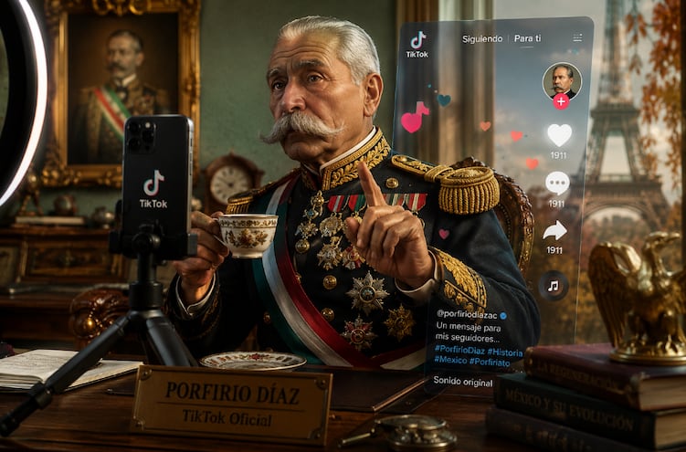 Porfirio Díaz llega a TikTok: Tataranietos revelan cartas y curiosos regalos que dejan en su tumba