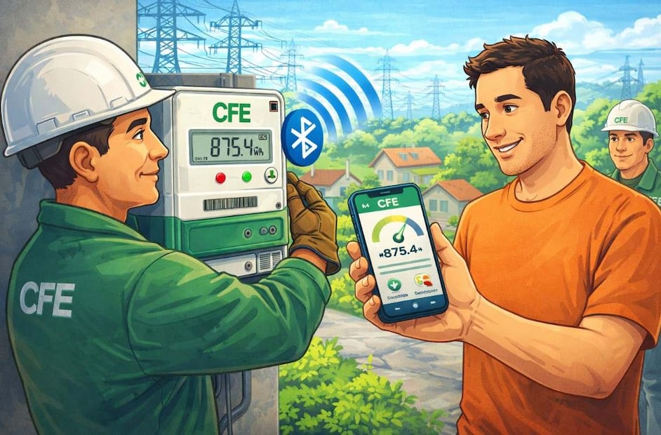 CFE quiere cambiar los medidores de luz, ahora podrás conectarlo a tu celular por bluetooth. Foto: (IA)