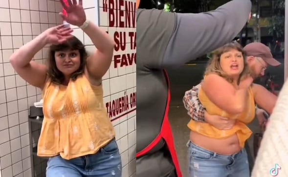 Apodan Lady Gringa a extranjera por atacar a trabajadores de una famosa taquería en CDMX, así la exhibieron