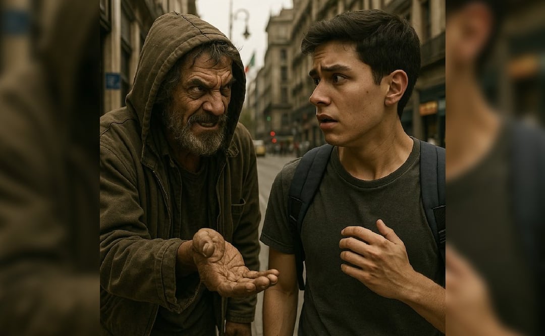 Indigente apuñala a peatón. Foto: (IA)