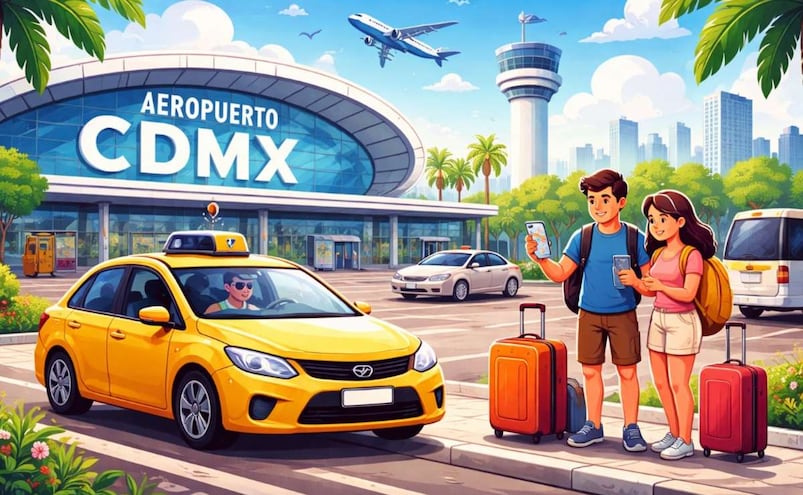 ¿Se puede tomar taxi por aplicación afuera del Aeropuerto Internacional de la CDMX?
