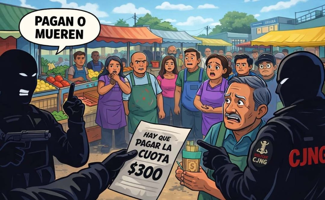 Terror en mercados de Neza: Locatarios denuncian extorsiones del CJNG y amenazan con matarlos. Foto: (IA)
