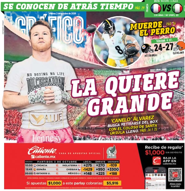 Portada El Gráfico | Viernes 2 de Octubre de 2026