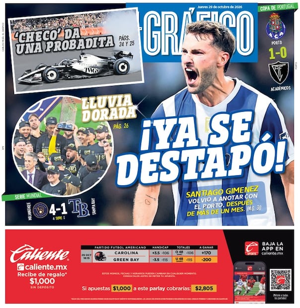 Portada El Gráfico | Jueves 29 de Octubre de 2026