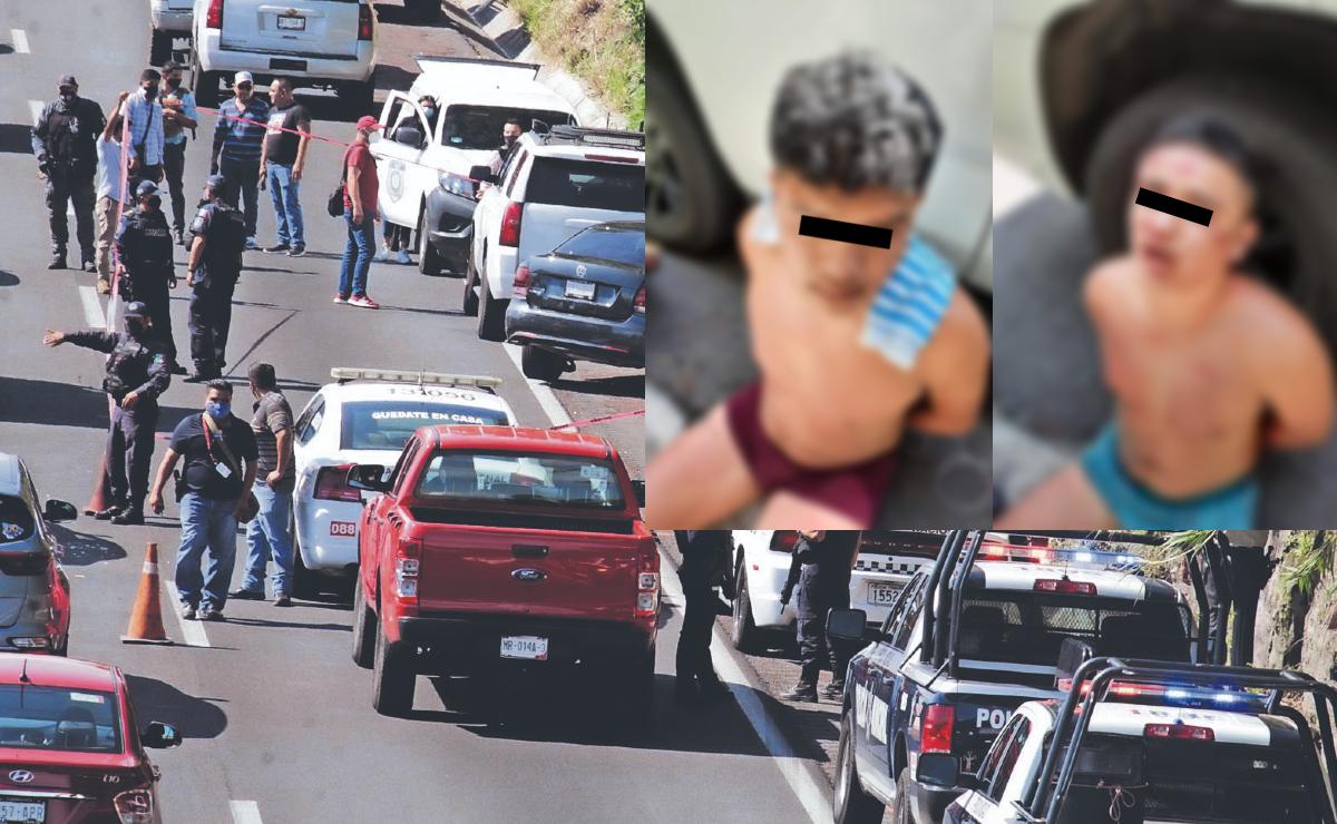 Escoltas de la Fiscalía de Morelos golpean y detienen a dos jóvenes ebrios, en la Acapulco - Cuernavaca