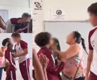 Por no dejarla usar el cel, alumna ataca a maestra y compañero en Nayarit y todo quedó en video