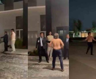 VIDEO: Borracho se quita las prendas e invita al contacto físico a su vecino, en Nuevo León