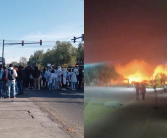 Alumnos de la UTTec bloquearon la México-Pachuca por la explosión de un laboratorio