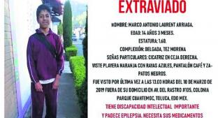 Familiares buscan a joven con discapacidad intelectual desaparecido en Toluca. Noticias en tiempo real