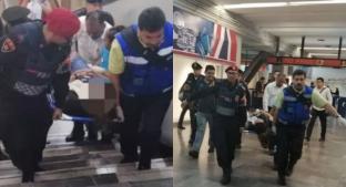 Mujer embarazada cae de escaleras del STC Metro en Línea 7. Noticias en tiempo real