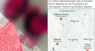 Abandonan junto con narcomensaje cabeza desollada y extremidades, en Morelos. Noticias en tiempo real