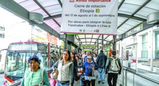 Por obras, cerrarán la estación de Metrobús Etiopía hasta el 1 de septiembre. Noticias en tiempo real