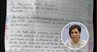 Rosario Robles envía carta desde la cárcel al fiscal Alejandro Getz Manero. Noticias en tiempo real