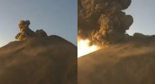 Captan en video gran explosión del volcán Popocatépetl. Noticias en tiempo real