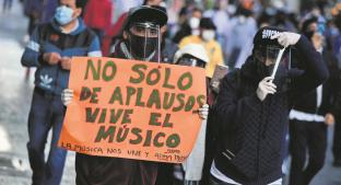 Músicos del Edomex protestan en el Zócalo de CDMX, piden apoyos económicos . Noticias en tiempo real