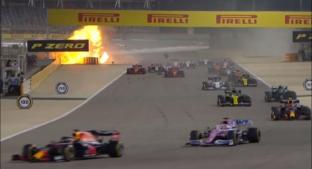 Monoplaza de Romain Grosjean se incendia en el Gran Premio de Baréin. Noticias en tiempo real