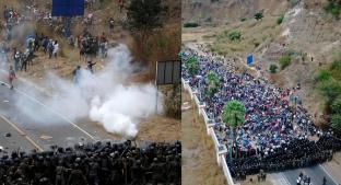 Autoridades de Guatemala detienen con golpes y gas lacrimógeno a migrantes hondureños . Noticias en tiempo real