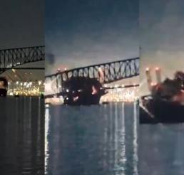 VIDEO: Barco choca con puente en Baltimore y lo desploma, buscan a desaparecidos