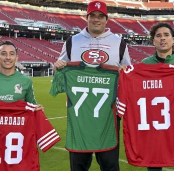 Alfredo Gutiérrez, jugador de los 49ers impone con su altura en entrenamiento del Tri