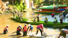 Grieta deja seco canal de Xochimilco 