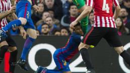 Jugador del Barcelona sufre terrible abertura en la frente 