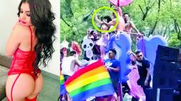 Tracy Sáenz cae de carro alegórico en desfile gay