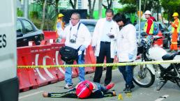 Motociclista muerte al derrapar en calle mojada en Álvaro Obregón