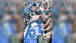 “¡Adiós, papá!”, grita hijo de policía fallecido tras sismo, en Juchitán