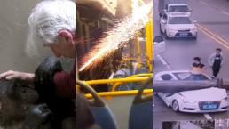 Echan fuegos artificiales al interior de un camión en lo más viral de la semana