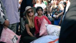 Paris Hilton visita a damnificados de Xochimilco
