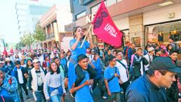 Estudiantes y campesinos tomaron Toluca para exigir mayores recursos