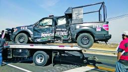 Tráiler embiste a patrulleros, en Libramiento Bicentenario