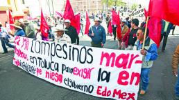 Miles de campesinos colapsan Toluca con manifestación