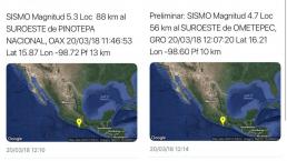Se registran dos sismos en Oaxaca y Guerrero; se siente en la CDMX