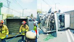 Accidente en Metepec proyecta a conductor; hombre bala 
