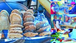 Tostadas de ceviche y empanadas como en la costa, en La Banquetera de Toluca