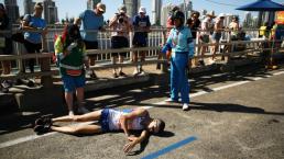 Maratonista colapsa antes de ganar la carrera