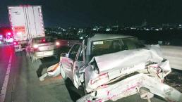 Doble trancazo en la carretera México-Querétaro deja dos heridos