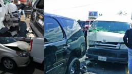 Carambola provoca caos sobre la autopista México- Querétaro 