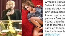 Amenaza esposo de Gloria Trevi con demandar a Karina Yapor