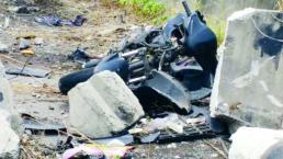 Abandonan motocicleta destruida en la colonia Los Volcanes de Cuautla 