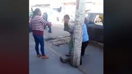 Capturan a delincuente en Puebla y lo amenazan con cortarle las manos 