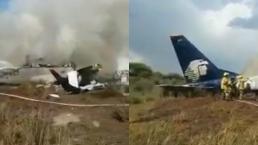 VIDEO: Se desploma avión Aeroméxico con 101 personas a bordo, en Durango