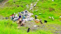 Montones de basura invaden el canal del río Arenal, en Toluca