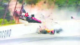 Casi se matan en espectacular accidente en la Indy Car, en Estados Unidos